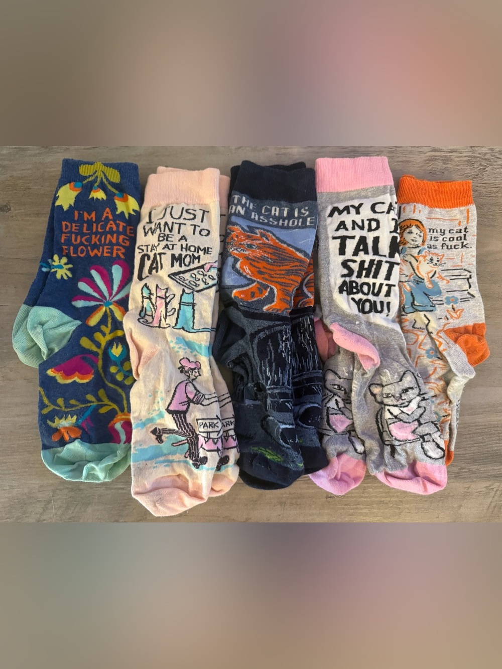 Five Pairs of Sassy Crew Socks
